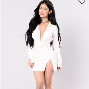 White Silk Fashionova Dress